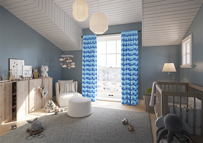 Cloudy Cosmos, Calm Blues - Made to Measure Curtains - Image 7